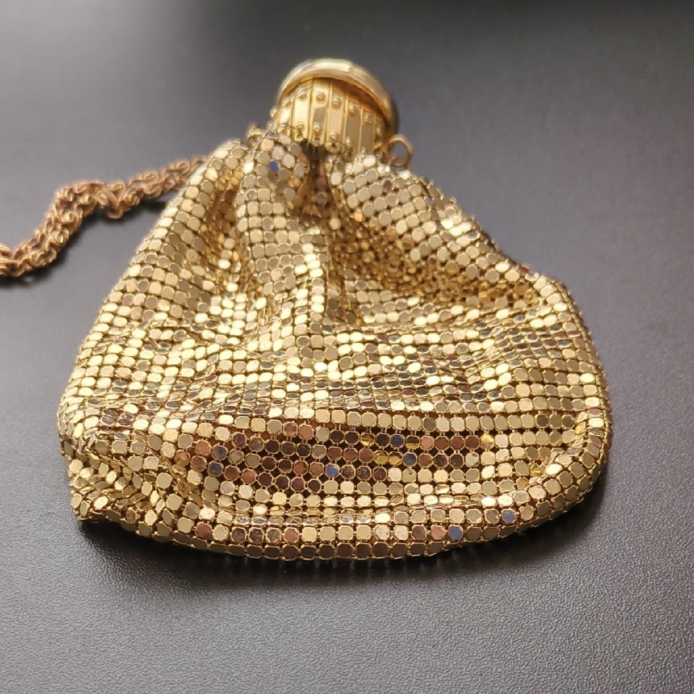 Vintage Whiting & Davis Gold Mesh Expandable Bag - Picture 6 of 12